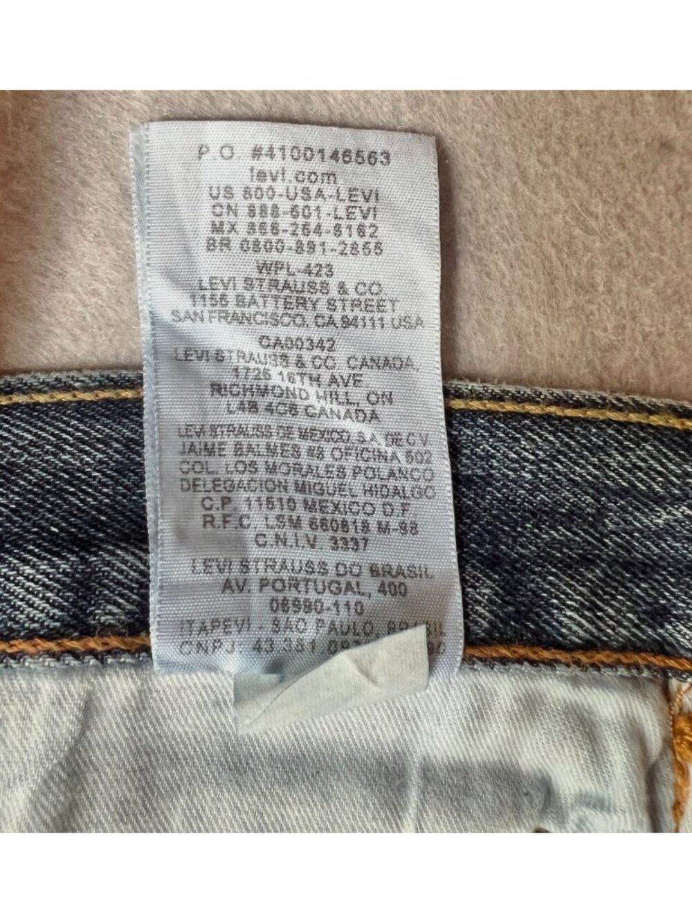 Levis 501 Jeans 38x30 Straight-Leg 5 Button Fly  Blue Denim 5 Pocket Medium Wash - Picture 5 of 8